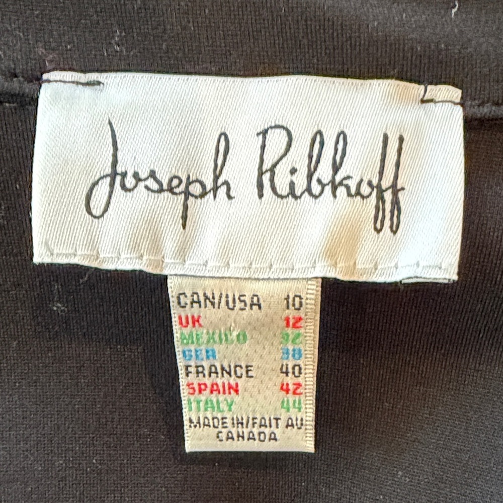 Joseph Ribkoff Black Swing Jacket with White Trim - Picture 4 of 5